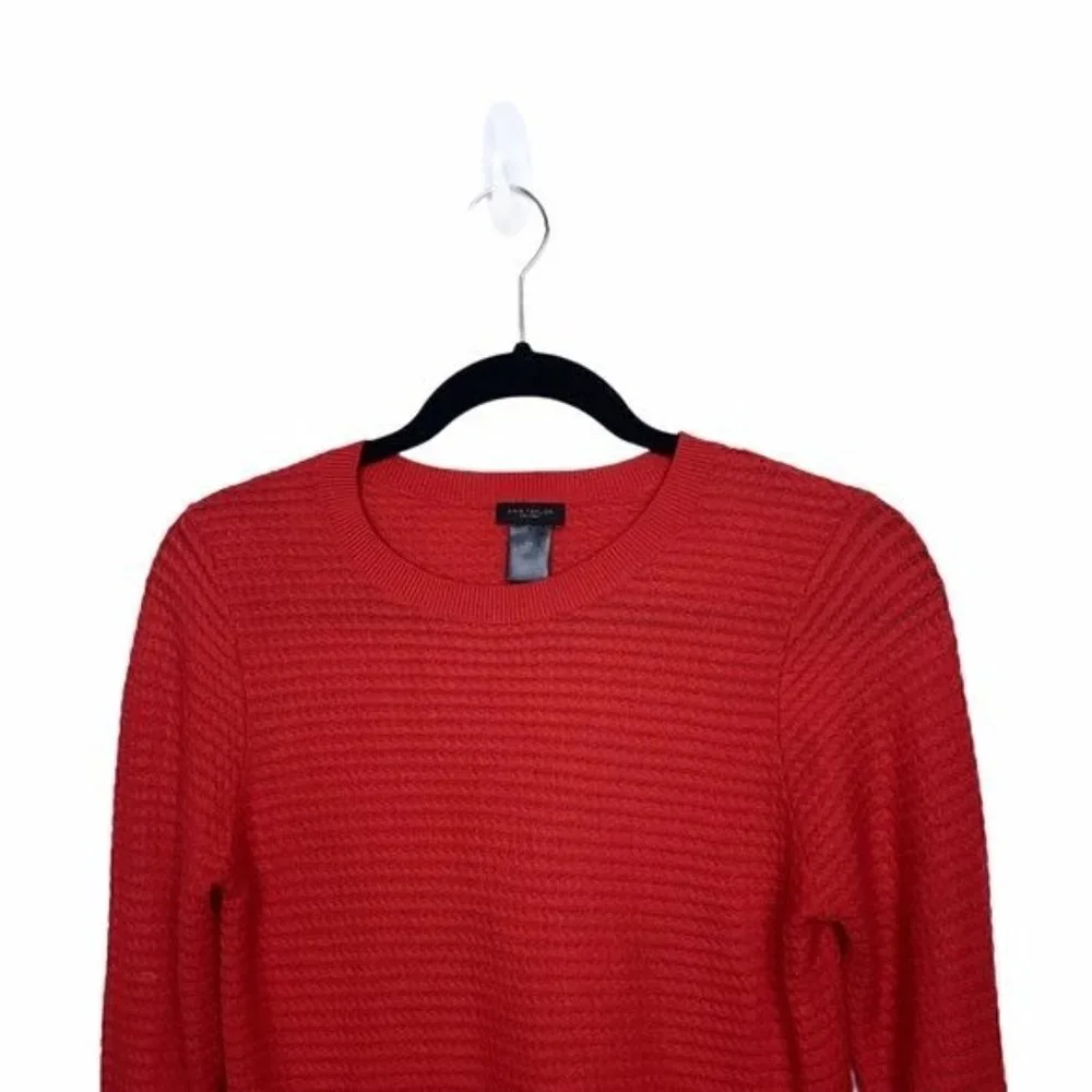 Ann Taylor Factory Lightweight Red Knit Sweater XS